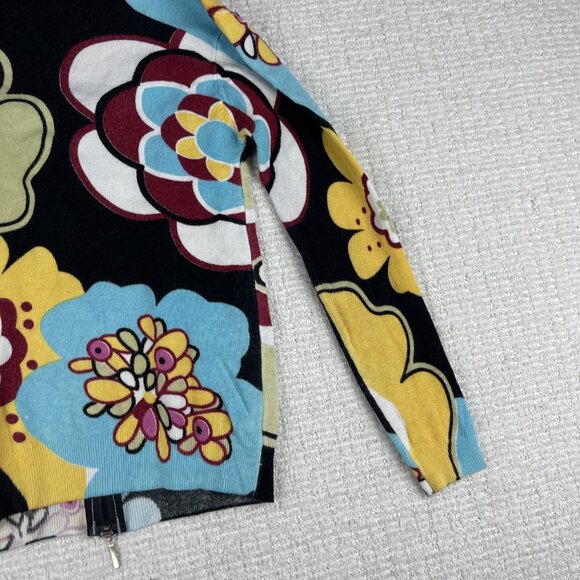 SMASH Vest Sweater Floral All over print Women Sz M Colorful print - Picture 13 of 16